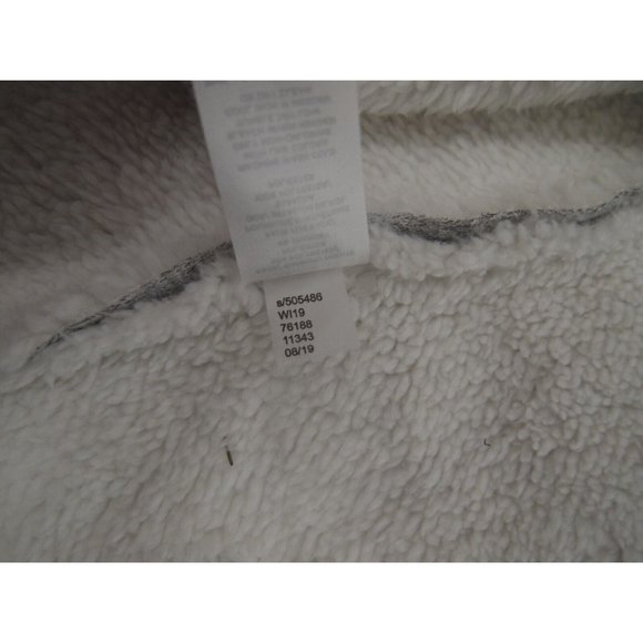 LOFT Lounge Womens Sherpa Jacket M Grey Waterfall Draped Thick Warm Open - Picture 8 of 8